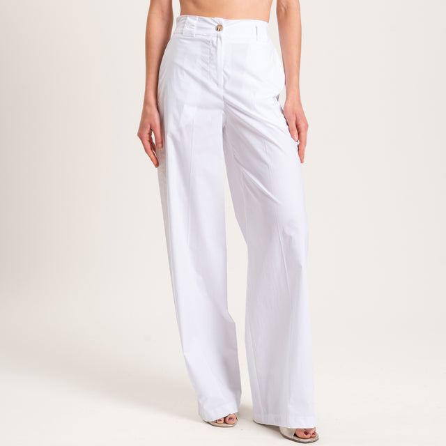 Tensione in-Competo top e pantalone cotone light elasticizzato - bianco
