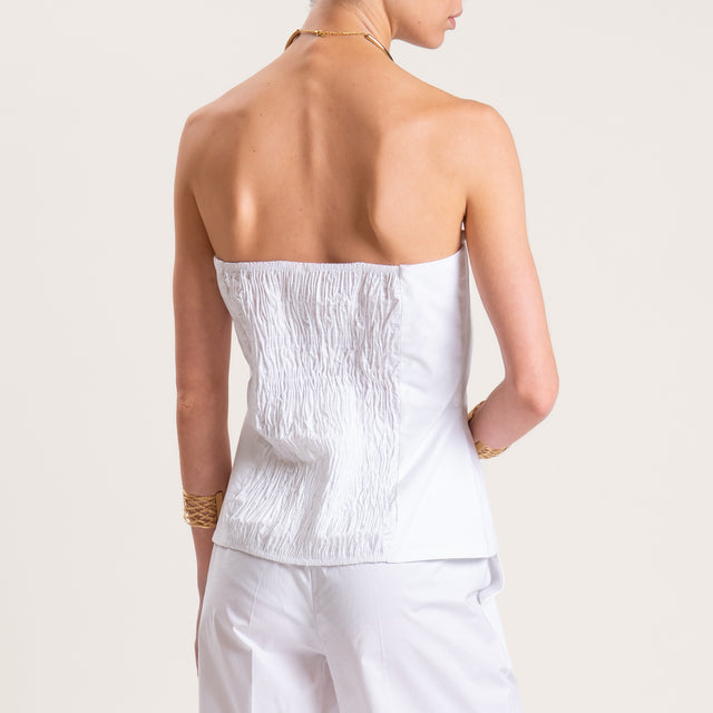 Tensione in-Competo top e pantalone cotone light elasticizzato - bianco
