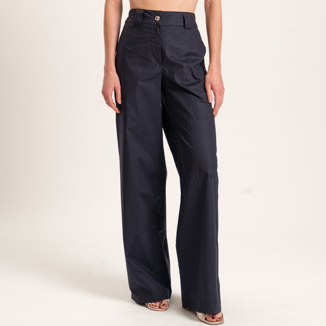 Tensione in-Competo top e pantalone cotone light elasticizzato - nero