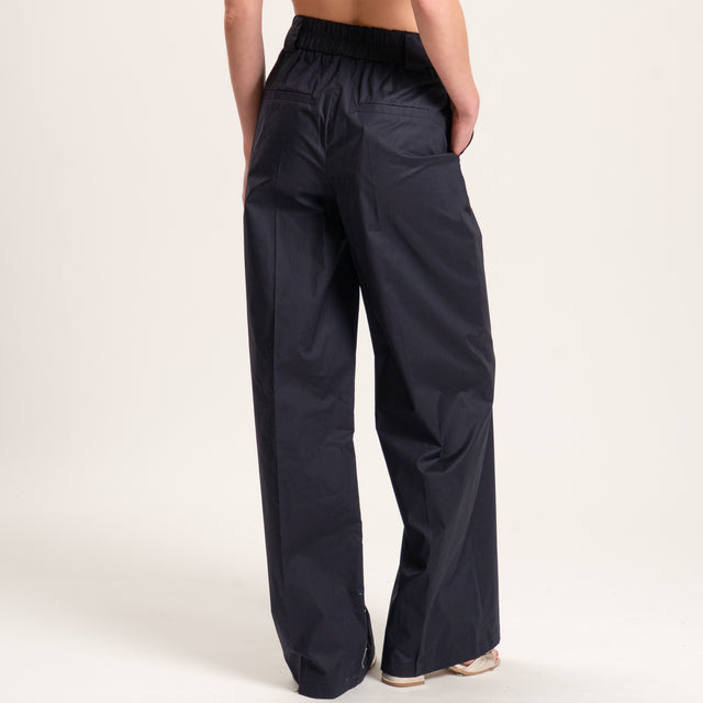 Tensione in-Competo top e pantalone cotone light elasticizzato - nero