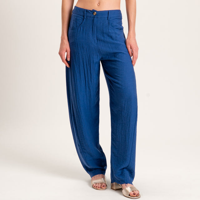 Tensione in-Completo gilet e pantalone misto lino - blu
