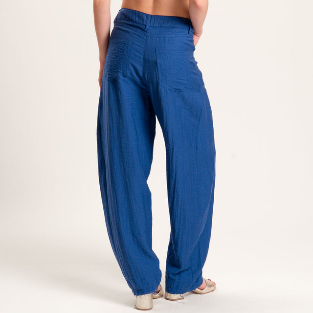 Tensione in-Completo gilet e pantalone misto lino - blu