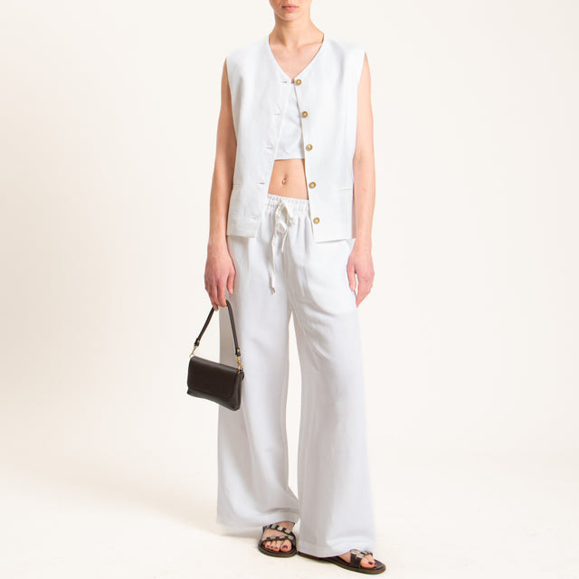 Tensione in-Gilet misto lino - bianco