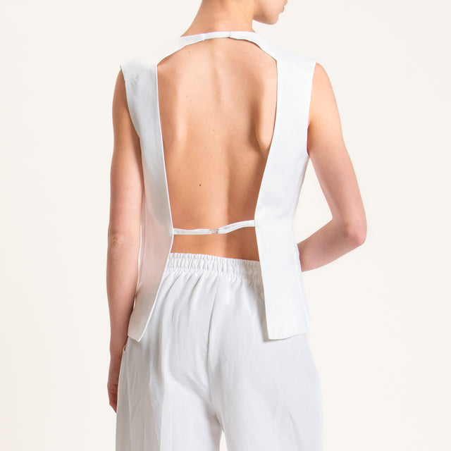 Tensione in-Gilet misto lino - bianco