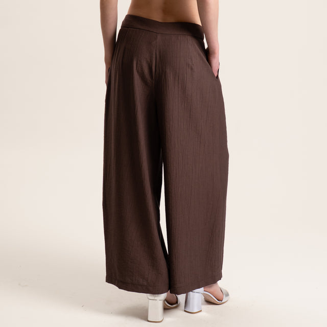 Tensione in-Pantalone viscosa goffrato - moro