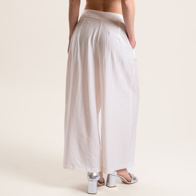 Tensione in-Pantalone viscosa goffrato - panna