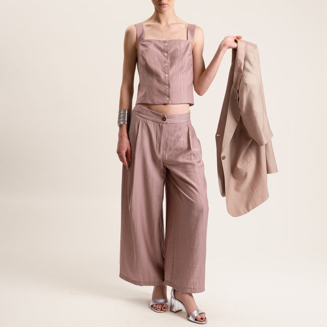 Tensione in-Pantalone viscosa goffrato - rosa