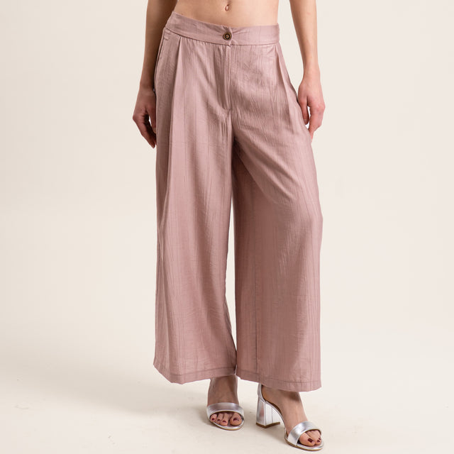 Tensione in-Pantalone viscosa goffrato - rosa