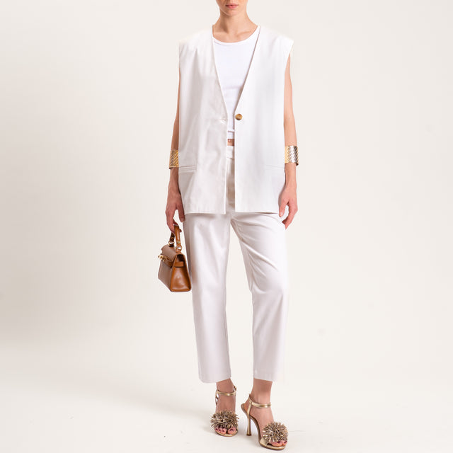 Tensione in-Pantalone cotone elasticizzato - burro