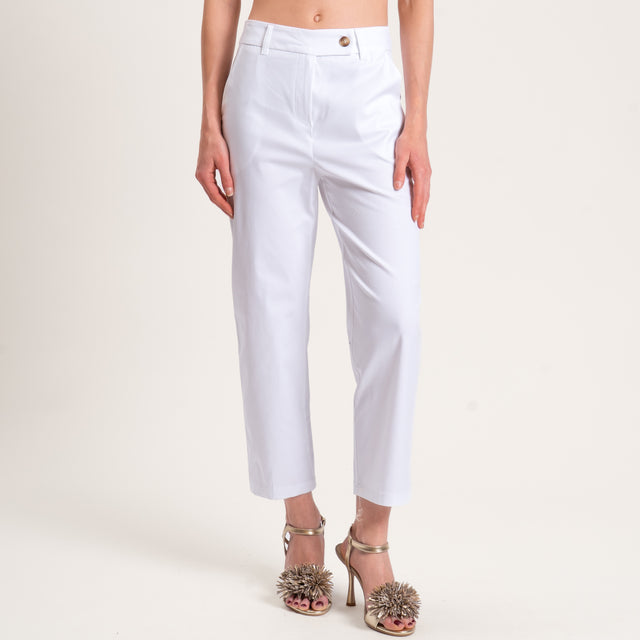 Tensione in-Pantalone cotone elasticizzato - bianco