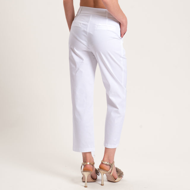 Tensione in-Pantalone cotone elasticizzato - bianco