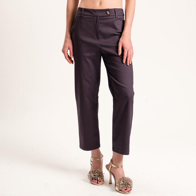 Tensione in-Pantalone cotone elasticizzato - moro