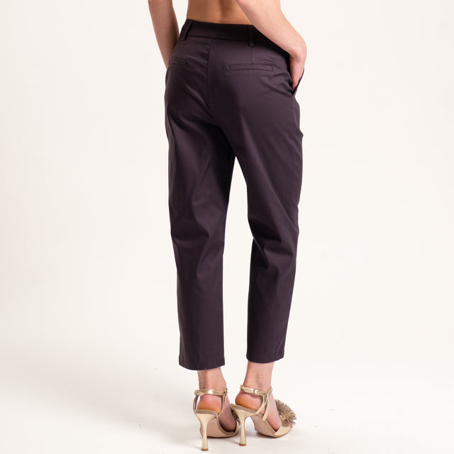 Tensione in-Pantalone cotone elasticizzato - moro