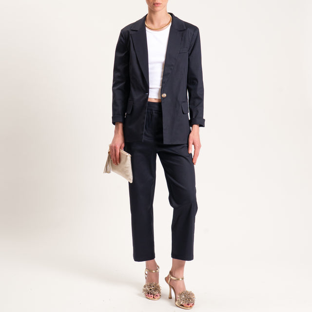 Tensione in-Pantalone cotone elasticizzato - nero