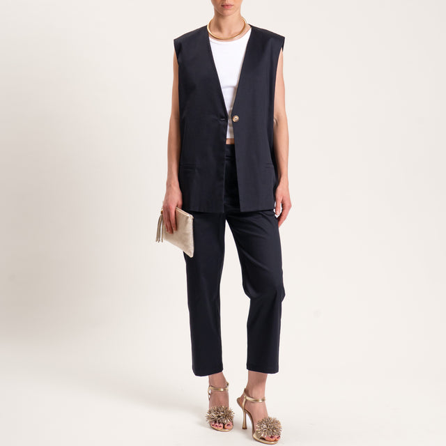 Tensione in-Pantalone cotone elasticizzato - nero