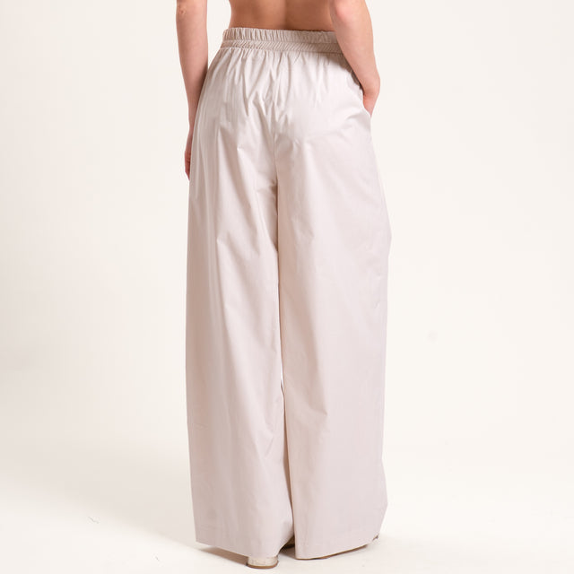 Tensione in-Pantalone cotone superlight elasticizzato - beige