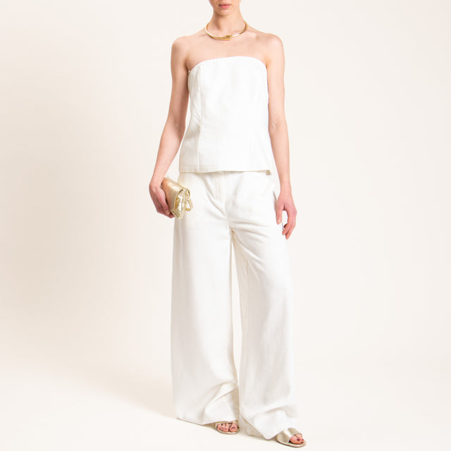 Tensione in-Top tencel a fascia - panna