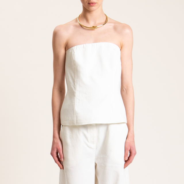 Tensione in-Top tencel a fascia - panna