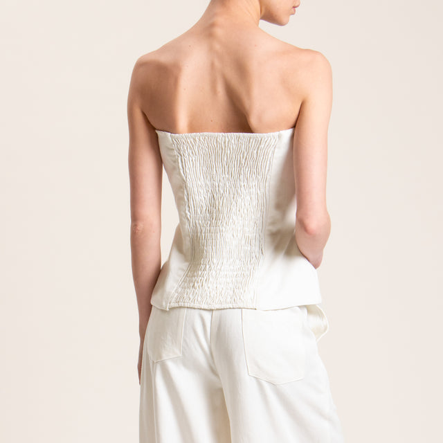 Tensione in-Top tencel a fascia - panna