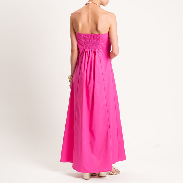 Tensione in-Abito a fascia elastico dietro - fucsia