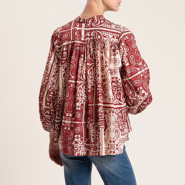 Tensione in-Blusa mussola fantasia - ruggine/burro