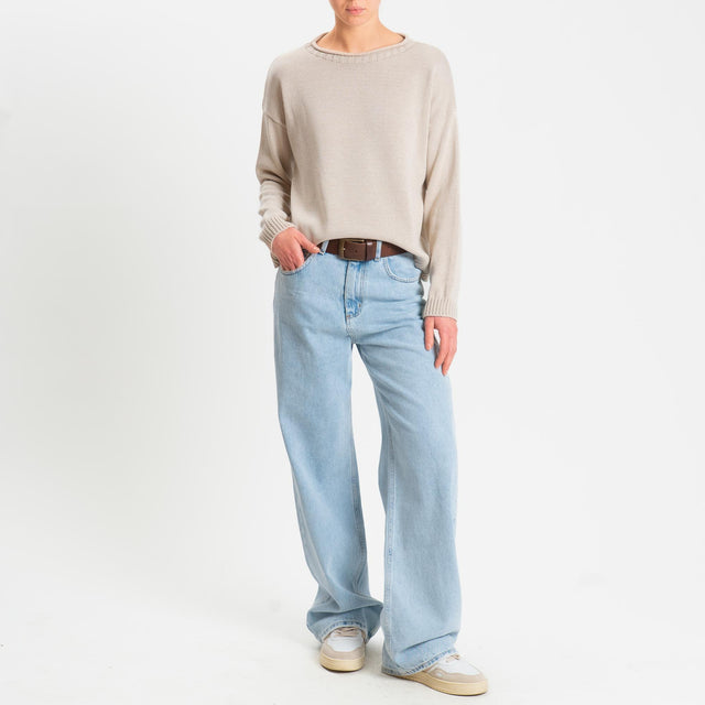 Tensione in-Maglia girocollo tessuto modal - sabbia