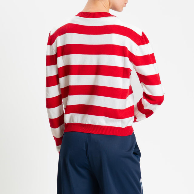 Tensione in-Maglia girocollo a righe - rosso/bianco