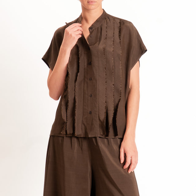 Tensione in-Camicia misto lyocell con rouches - caffe'