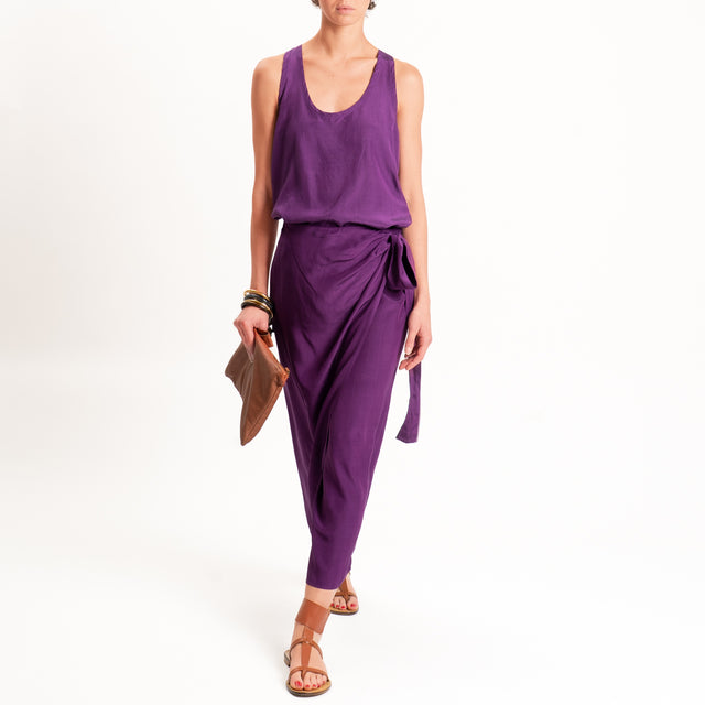 Tensione in -Top scollo U - viola