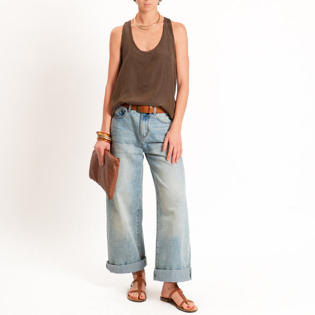 Tensione in -Top scollo U - choco