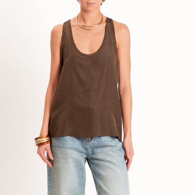 Tensione in -Top scollo U - choco