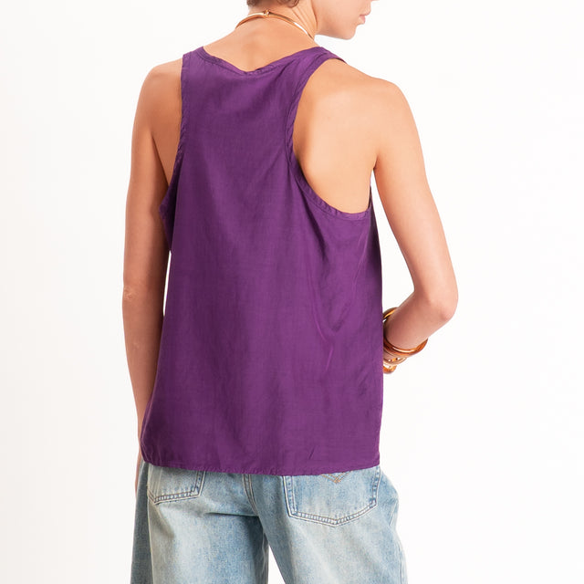 Tensione in -Top scollo U - viola
