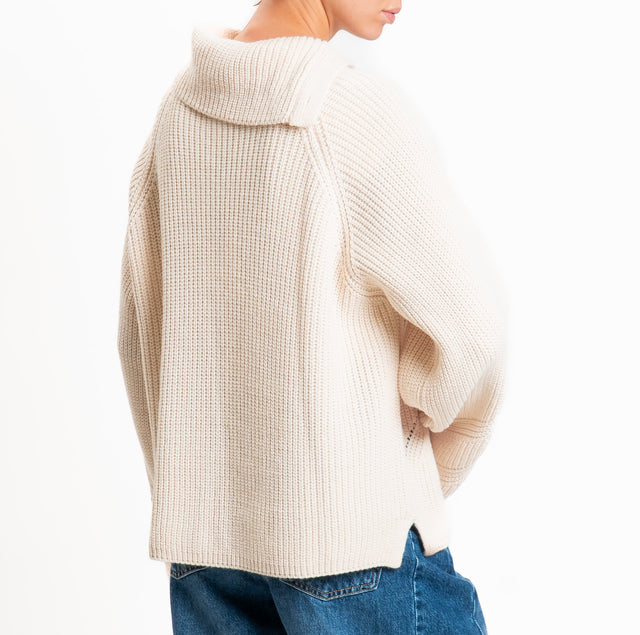 Tensione in-Maglia misto alpaca dettaglio bottoni - burro