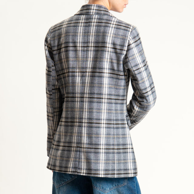 Tensione in-Giacca check con spille - grigio/nero/latte