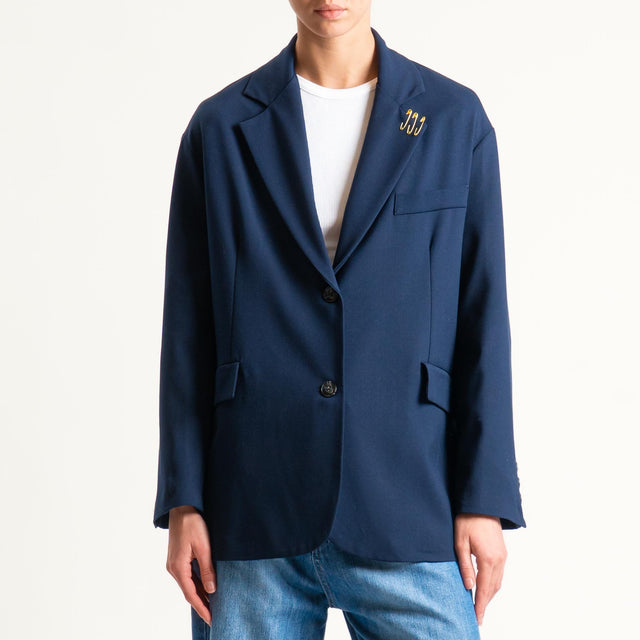 Tensione in-Giacca con spille spacchi laterali - blu