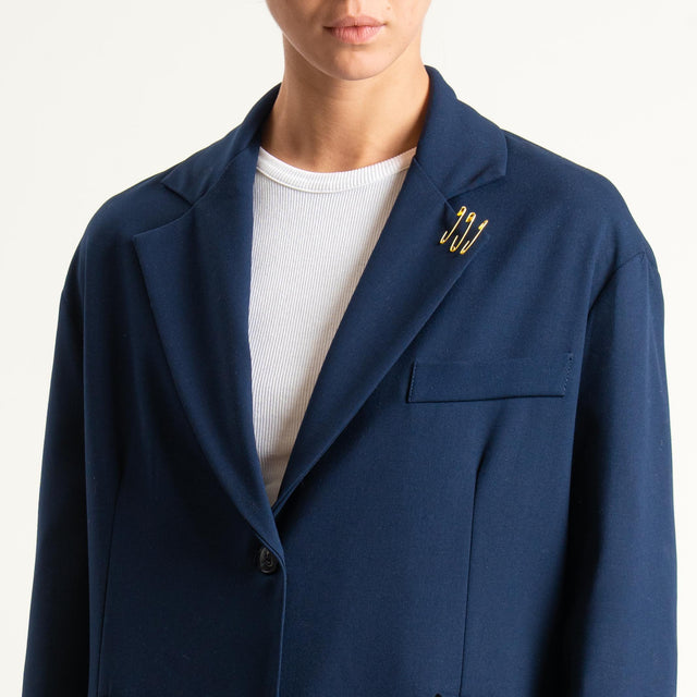 Tensione in-Giacca con spille spacchi laterali - blu