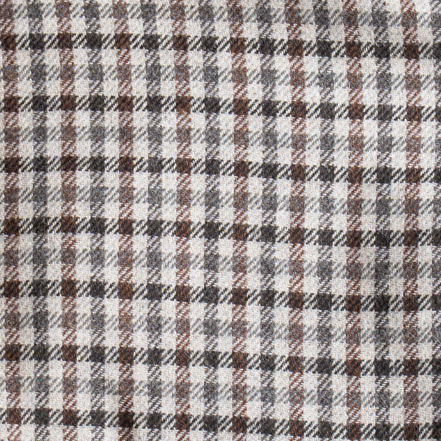 Tensione in-Giacca quadri doppiopetto misto lana - latte/grigio/moro