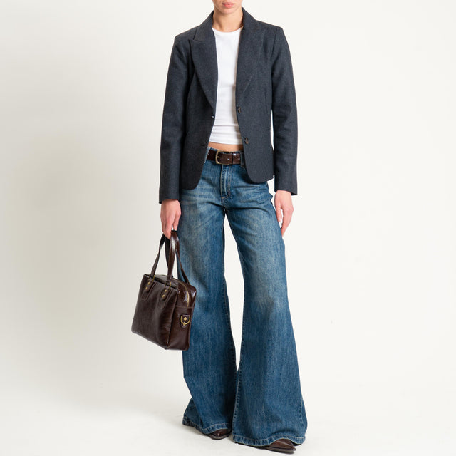 Tensione in- Giacca in flanella due bottoni - antracite