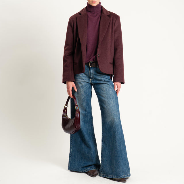 Tensione in-Giacca cappotto velour due bottoni - Bordeaux