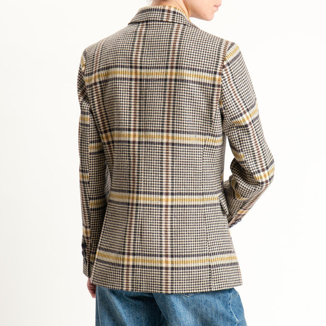 Tensione in-Giacca principe di galles misto lana - giallo/sand/moro