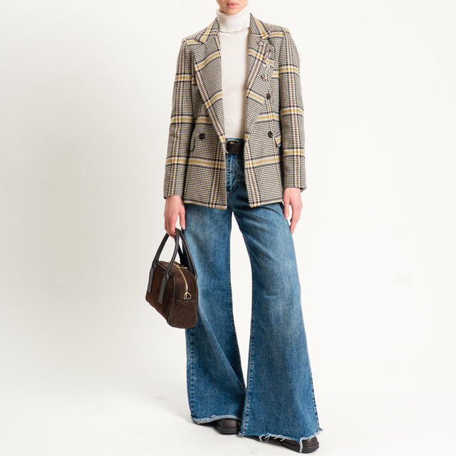 Tensione in-Giacca principe di galles misto lana - giallo/sand/moro