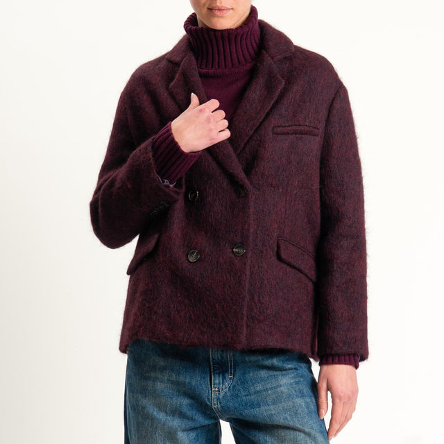 Tensione in-Giacca doppiopetto misto alpaca - Bordeaux