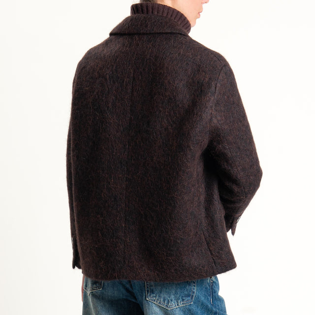 Tensione in-Giacca doppiopetto misto alpaca - moro