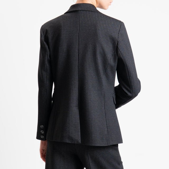 Tensione in-Giacca gessata punto milano - antracite/grigio