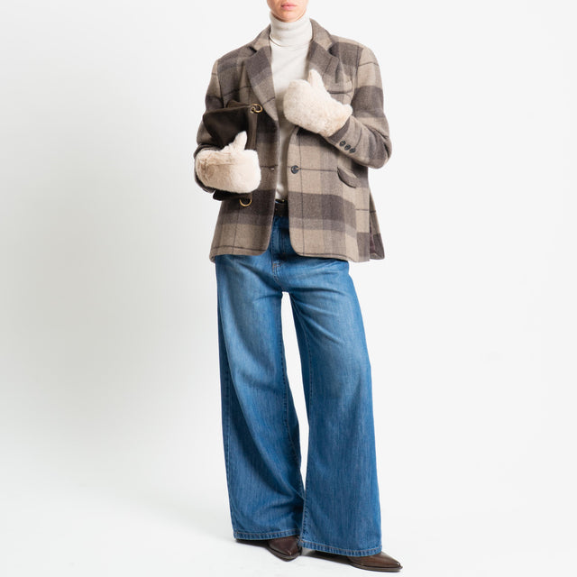 Tensionce in-Giacca check misto lana - moro/taupe/burro