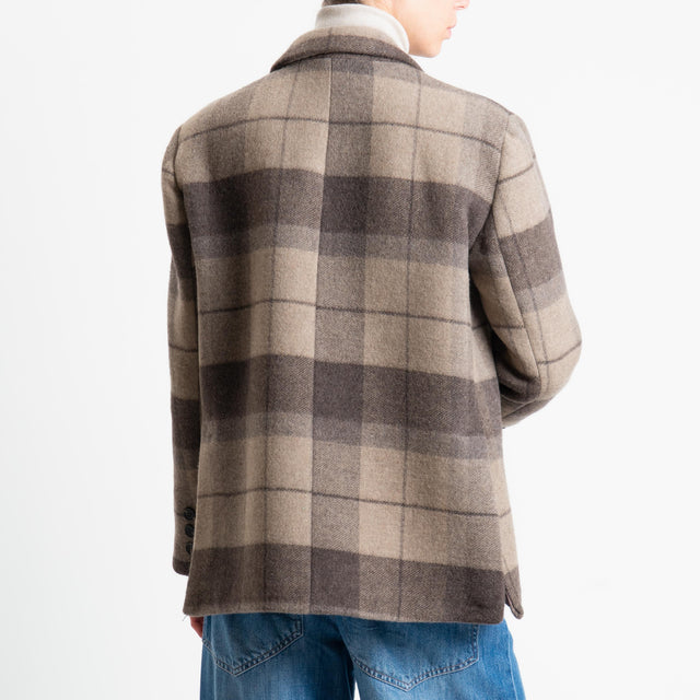 Tensionce in-Giacca check misto lana - moro/taupe/burro