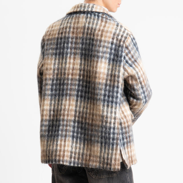 Tensione in-Giacca quadri misto alpaca - panna/beige/nero