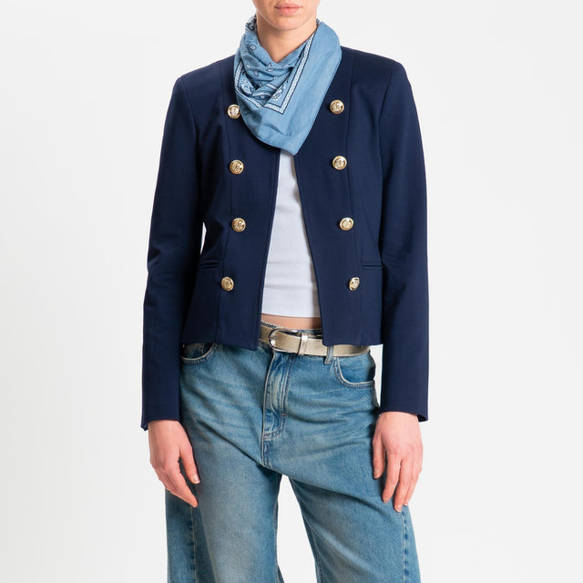 Tensione in-Giacca punto milano bottoni dorati - blu