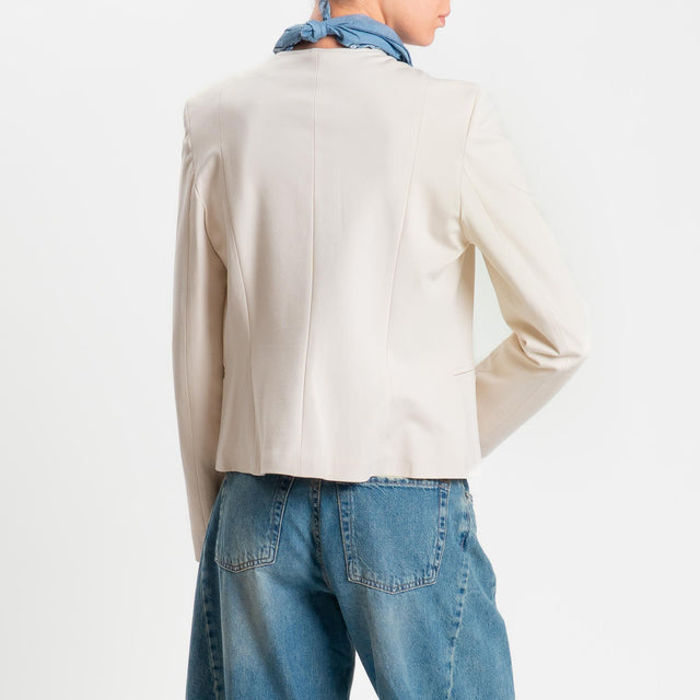 Tensione in-Giacca punto milano bottoni dorati - panna