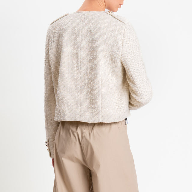 Tensione in-Giacca bouclé napoleon - panna